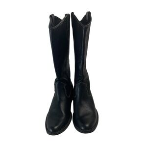 BORN Unisex Shavano Western Black Pebble grained Leather Pull-on Boots